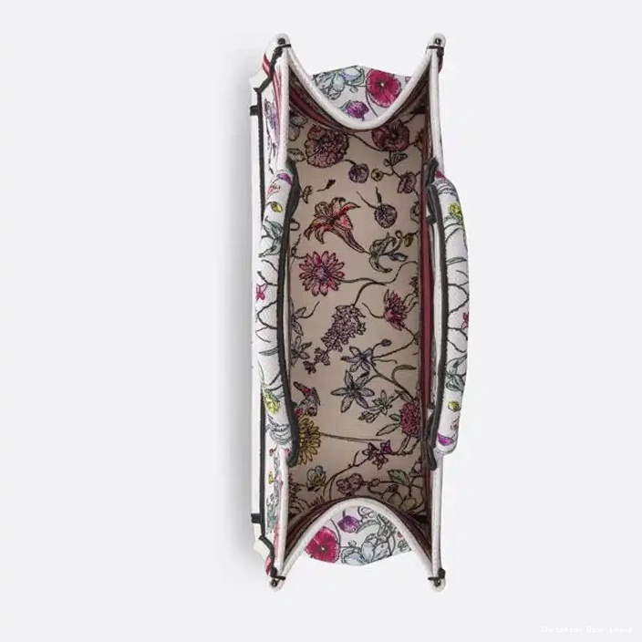Cheap Pink Motif Florilegio White Book Dior Tote Canvas 0325 Luxury